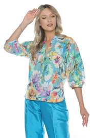 Imprimeu digital exclusiv ALTESA, detaliu unic al bluzei Ines